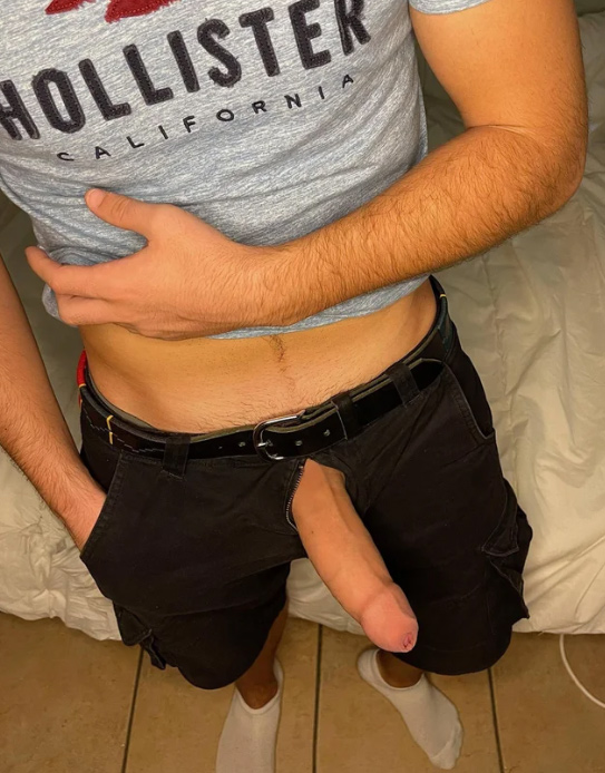 Hollister boy with a big uncut cock